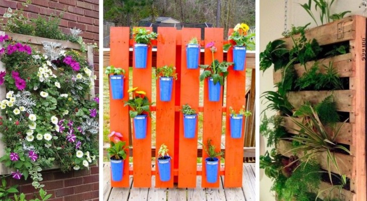 10 progetti semplici per realizzare incantevoli fioriere verticali con i pallet