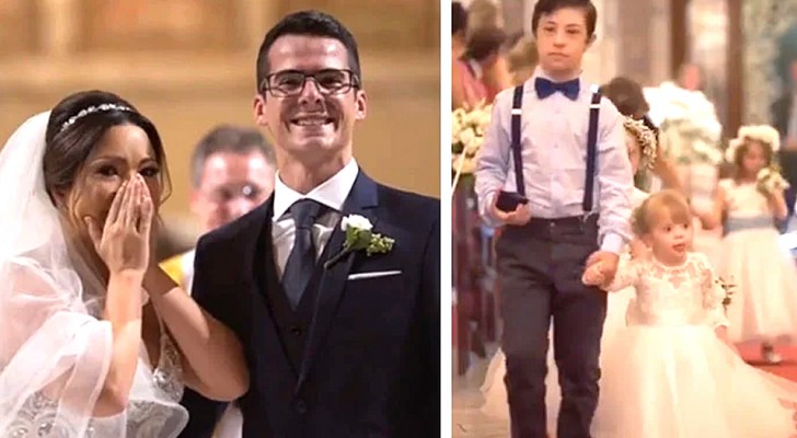 The groom surprised his wife during the ceremony by bringing her young disabled patients to the church