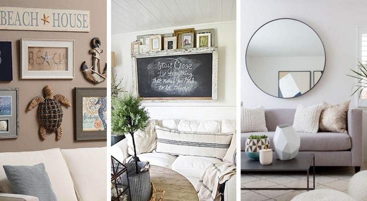 11 kreative und faszinierende Möglichkeiten, die Wand hinter dem Sofa auf besondere Art und Weise zu dekorieren
