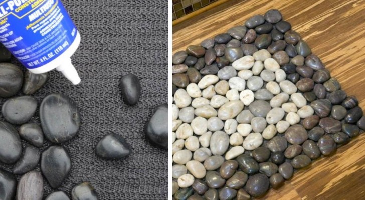 Il modo semplice e creativo per realizzare un fantastico tappetino fai-da-te con le pietre naturali