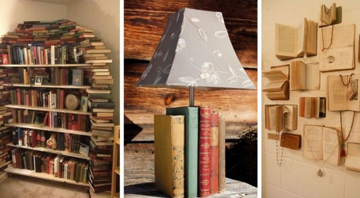 12 trovate fantasiose per riciclare i vecchi libri e trasformarli in originali complementi d'arredo