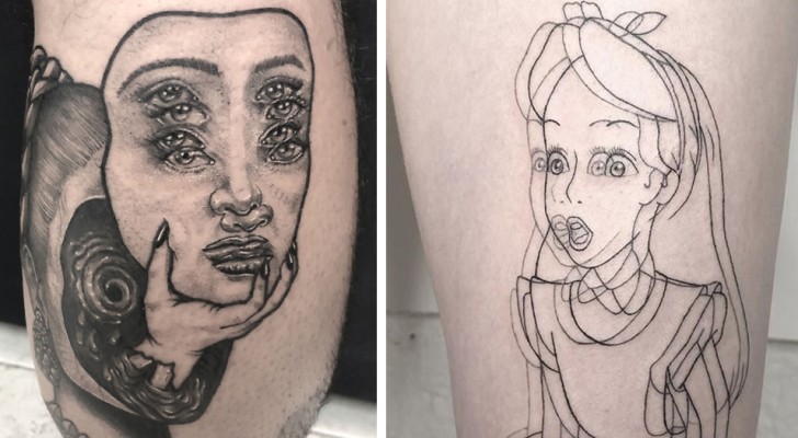Cette fille s'est spécialisée dans la création de tatouages qui trompe l'œil avec un effet psychédélique "flou"