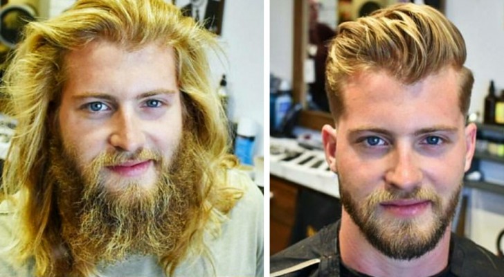 16 uomini che sono tornati dal barbiere dopo molti anni e ne sono usciti radicalmente trasformati