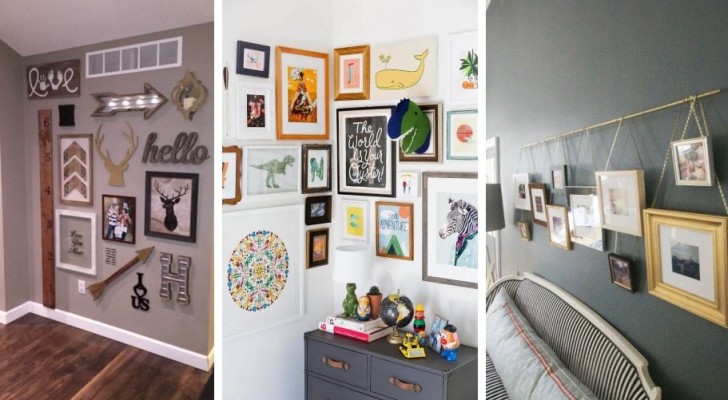 11 spunti irresistibili per decorare casa creando una fantastica "galleria" di quadri e ricordi