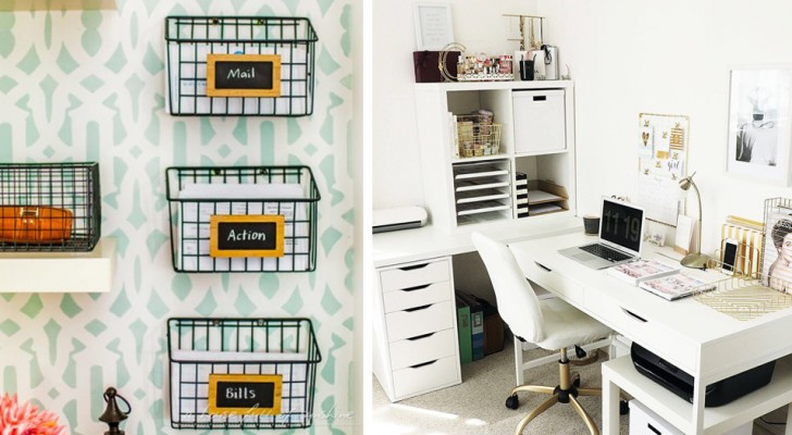 11 soluzioni ingegnose per organizzare l'ufficio e la scrivania con stile, sfruttando tutti gli spazi