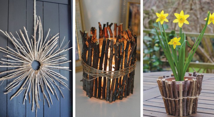 18 lavoretti irresistibili realizzati con bastoncini e ramoscelli per decorare la casa e il giardino