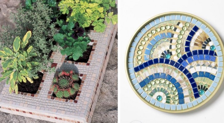 6 proposte irresistibili per realizzare magnifiche decorazioni a mosaico riciclando oggetti di uso comune
