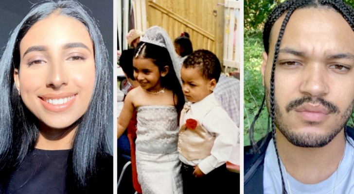 A young man publishes old photos of a "wedding" with his kindergarten girlfriend: 16 years later, they find each other on Twitter