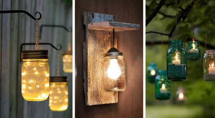 10 soluzioni ingegnose per riciclare i barattoli di vetro trasformandoli in fantastiche luci da giardino
