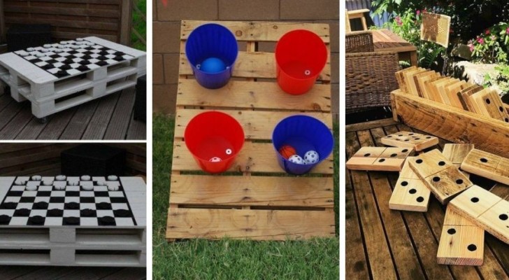 9 divertenti giochi fai-da-te da costruire in giardino riciclando i pallet