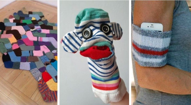 8 irresistibili lavoretti per riciclare calzini spaiati o rovinati con grande creatività
