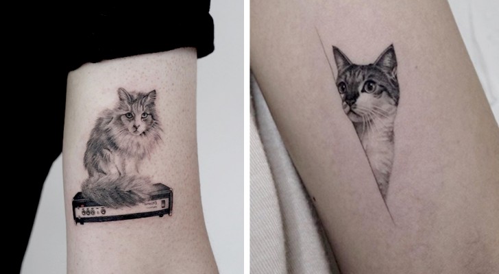 10 persone che hanno sfoggiato tutto il loro amore per i gatti con un tatuaggio tenero ed originale