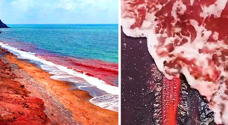 Hormuz, l'isola dove sabbia e mare si tingono di rosso in uno scenario da film fantascientifico
