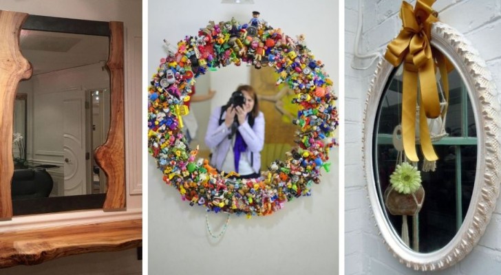 11 fantastiche cornici fai-da-te per gli specchi da realizzare con legno, giocattoli riciclati e non solo