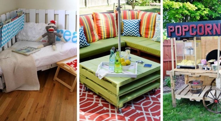 13 irresistibili mobili da interno e da giardino realizzati riciclando i pallet