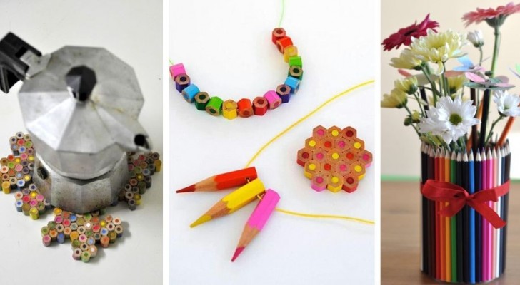 9 idee geniali per riciclare i vecchi pastelli e trasformarli in gioielli e decorazioni coloratissime