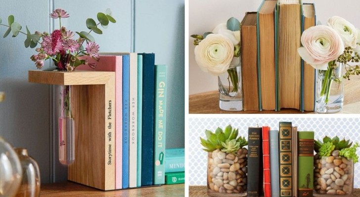 8 proposte originali e creative per usare vasi di vetro come ferma libri 