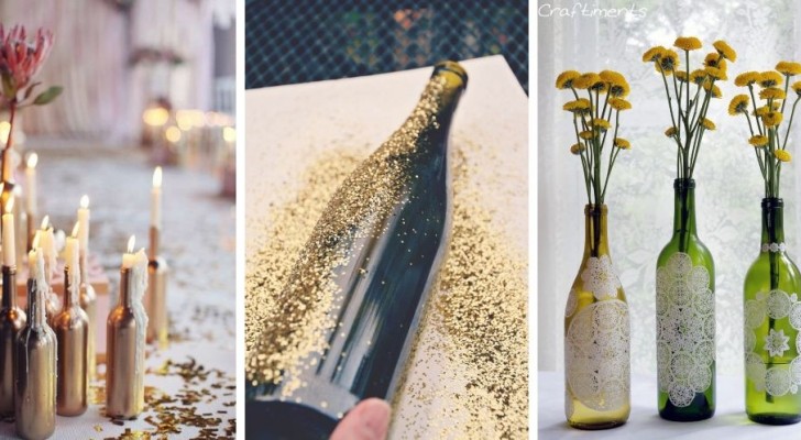 12 lavoretti di fai da te per trasformare le bottiglie di vetro in bellissime decorazioni