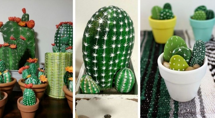9 idee simpatiche e creative per realizzare fantastici vasi di cactus dipingendo i sassi