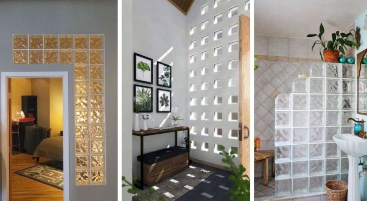11 kreative Vorschläge, um Glasbausteine einzusetzen und Licht in die Räume des Hauses zu bringen