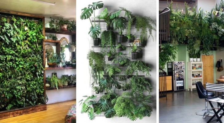 10 fantastische ideeën om groene wanden binnenhuis te creëren met behulp van echte planten