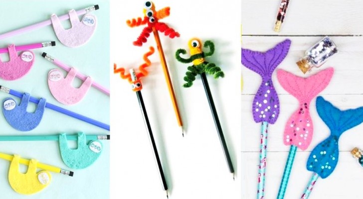 11 colorate idee per realizzare a mano tante decorazioni per le penne e le matite