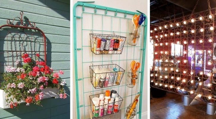 12 brillanti progetti di riciclo per decorare casa e giardino riutilizzando reti del letto e molle dei materassi