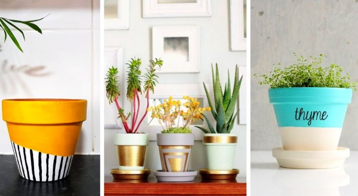 10 spunti fai-da-te per decorare vasi di terracotta e renderli oggetti dal design moderno e accattivante