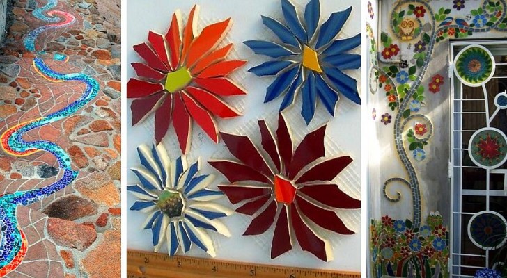 12 strepitosi mosaici fai-da-te per decorare qualsiasi cosa riciclando le ceramiche rotte