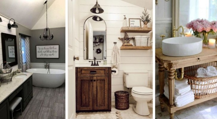 11 spunti incantevoli per arredare il bagno in perfetto stile country moderno