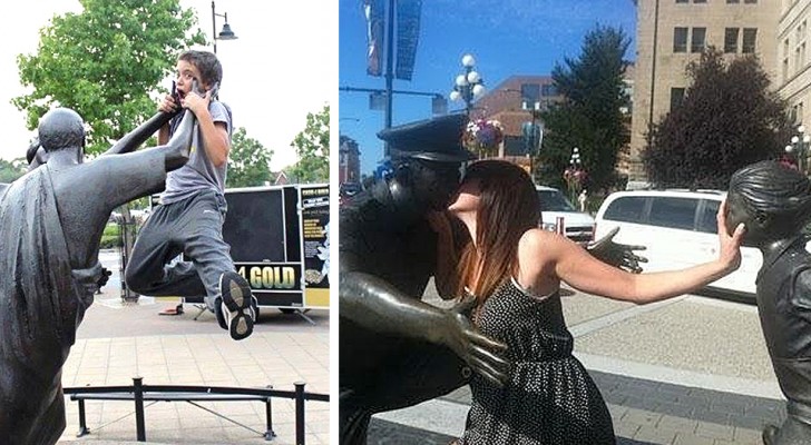 19 personnes qui ont donné vie aux statues en interagissant avec elles avec humour