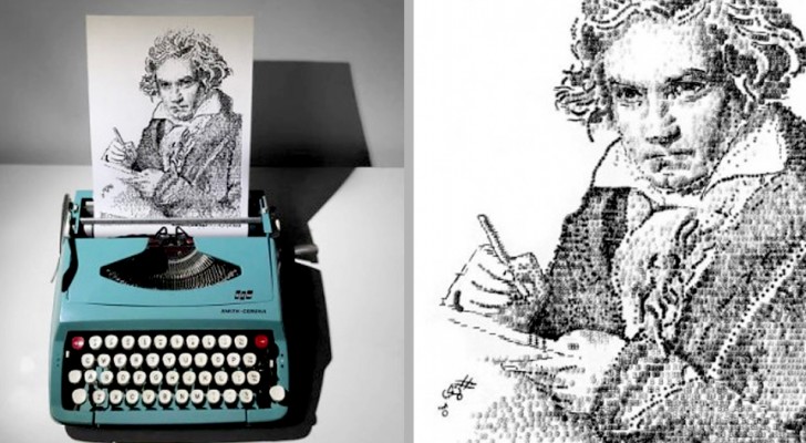 Un ragazzo crea disegni dettagliatissimi usando soltanto una macchina da scrivere
