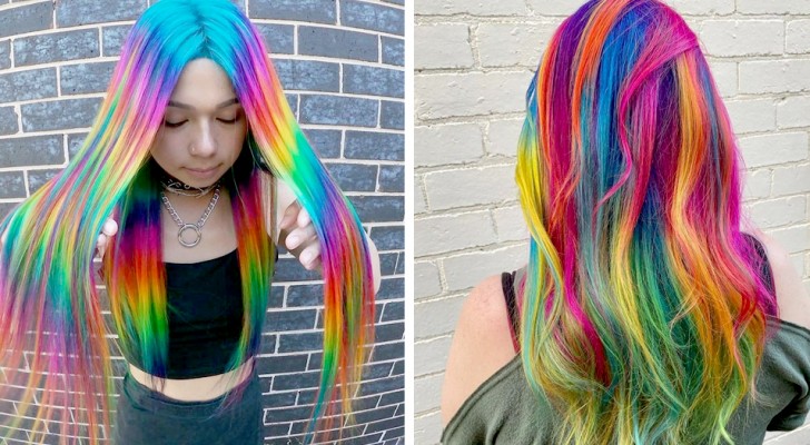 Un parrucchiere trasforma le chiome delle clienti in code di unicorno dal colore dell'arcobaleno