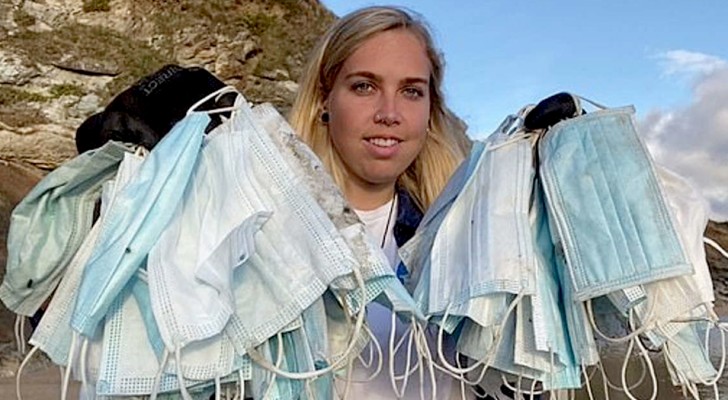 Une bénévole a recueilli plus de 650 masques sur les plages britanniques : le triste effet du Covid sur l'environnement