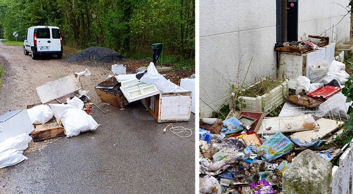 A man dumps his garbage in the woods: after identifying it, the mayor has it all unloaded in his garden