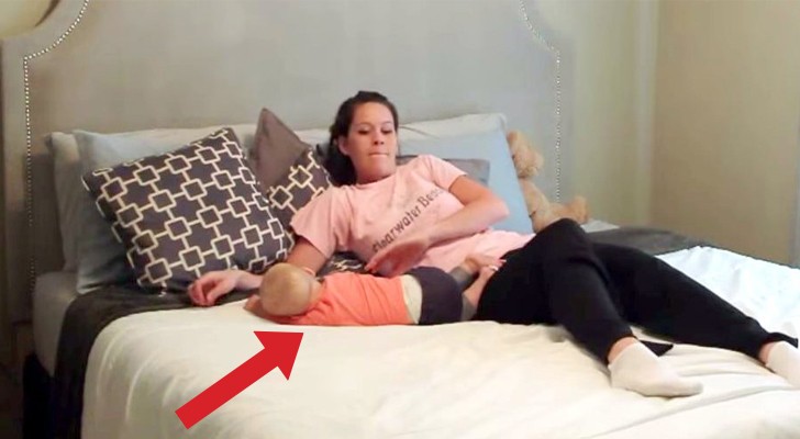 A couple shows us how to get away from a sleeping baby without waking him up!