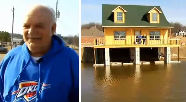 Un uomo con l'hobby della pesca costruisce una casa che gli permette di pescare direttamente dal soggiorno