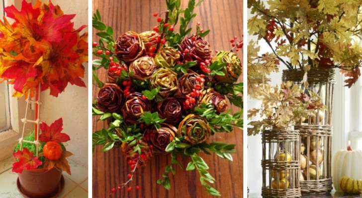 13 decorazioni una più bella dell'altra da realizzare con le foglie autunnali