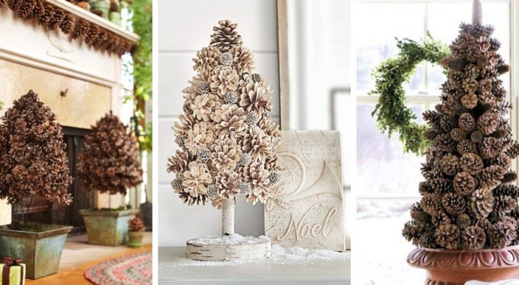 14 idee affascinanti per creare deliziosi alberi di Natale con le pigne