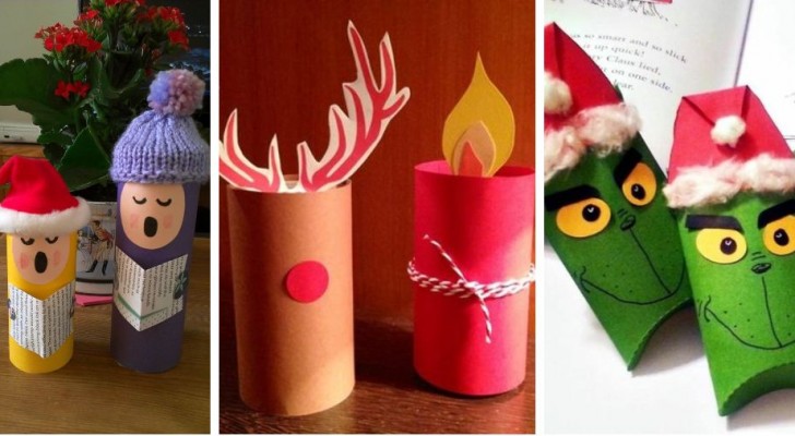 12 projets de Noël faciles et colorés à réaliser avec les rouleaux de papier toilette  