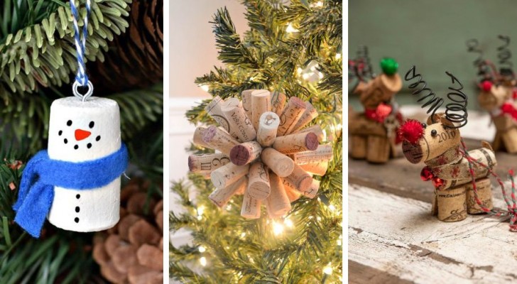 12 fantastici ornamenti di Natale da creare con i tappi di sughero
