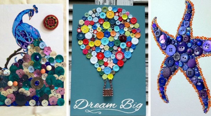 11 idee super-creative per creare splendidi quadri con i bottoni