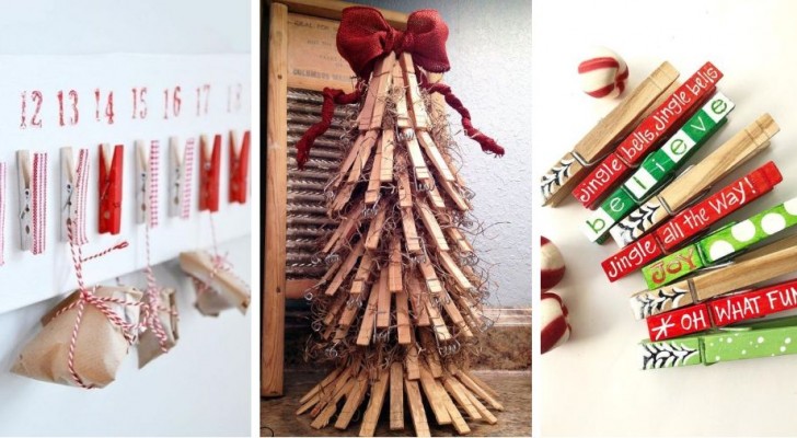 10 travaux de Noël sympas à réaliser avec de simples pinces à linge