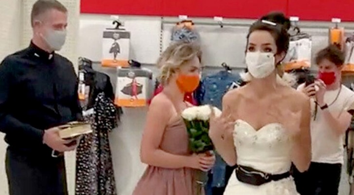 A girl dresses up as a bride and sets a "trap" for her boyfriend, taking a priest and a bridesmaid with her
