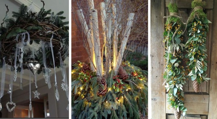 10 zauberhafte Kompositionen aus grünen Zweigen zur Dekoration des Hauses während der Weihnachtsfeiertage