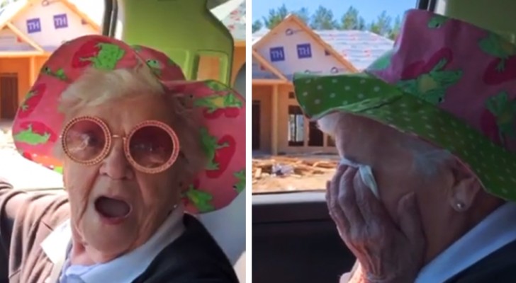 A grandson reveals to his grandmother that they will move in together in a new home and she bursts into tears of happiness