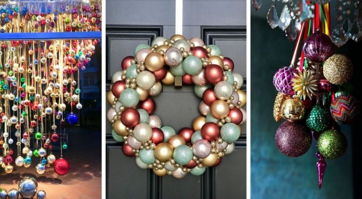 12 geweldige ideeën om originele en opvallende decoraties te maken met kerstballen