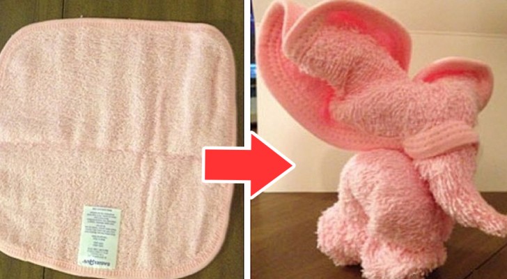 Il metodo semplicissimo per piegare gli asciugamani da bimbi a forma di elefante