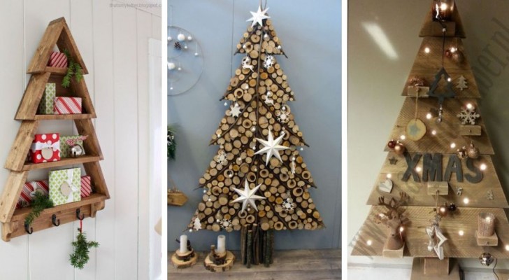 11 proposte super-creative per realizzare alberi di Natale fai-da-te col legno