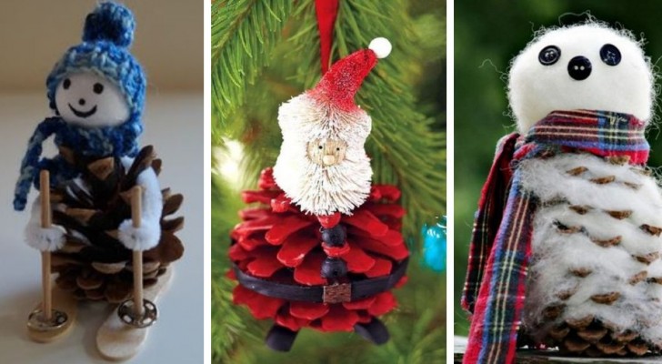 10 irresistibili ornamenti natalizi realizzati con le pigne da appendere in casa durante le feste